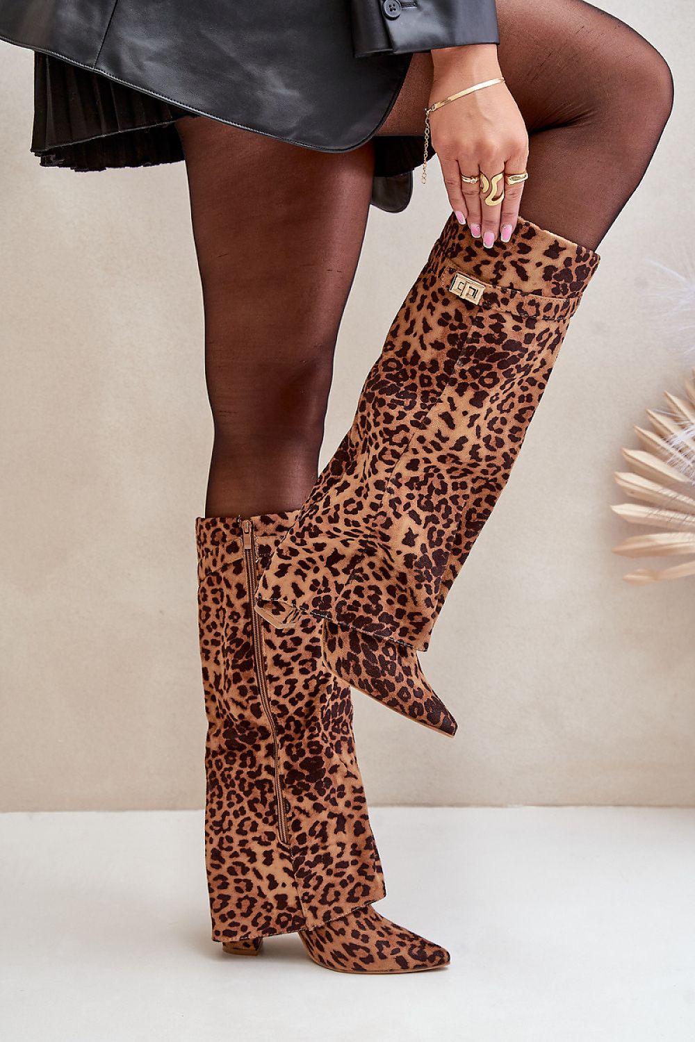 Kozaki Model Portora 9501A Brown Panterka - Step in style