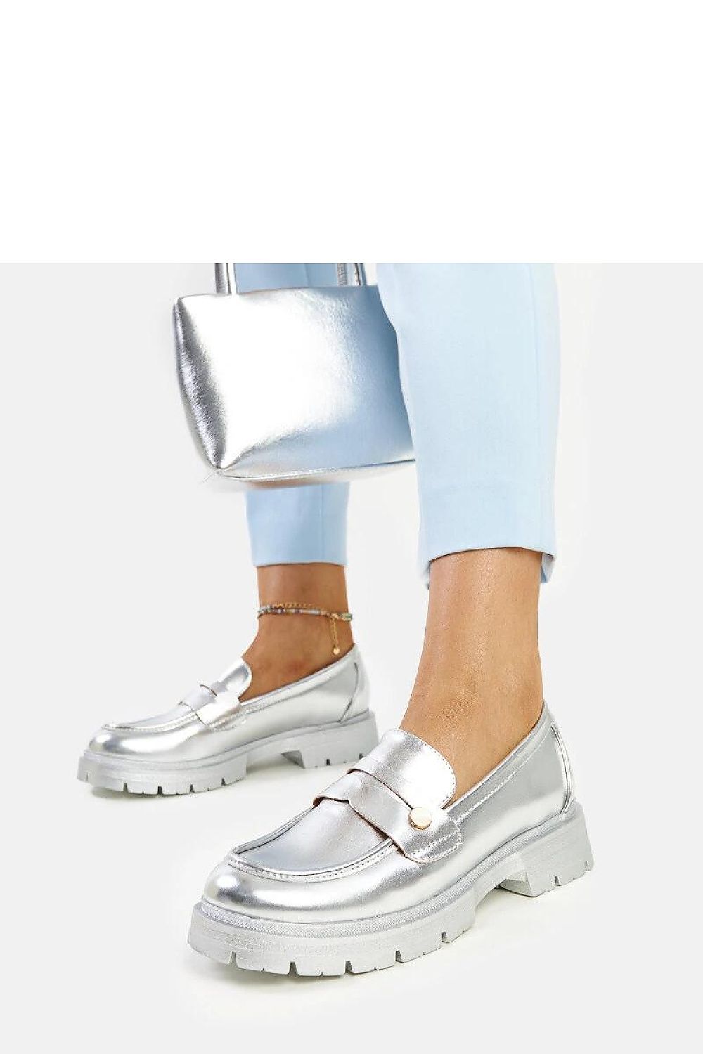 Srebrne mokasyny Eko skórzane Mladenka - Solea