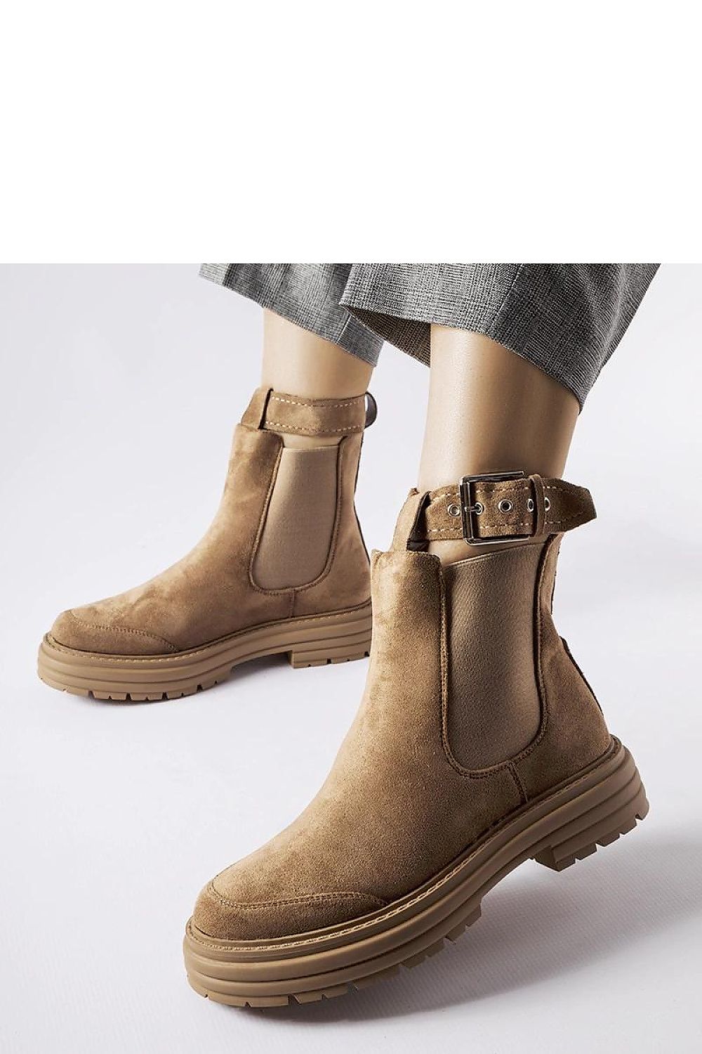 Brązowe botki z ozdobnym zapięciem Abela - Solea