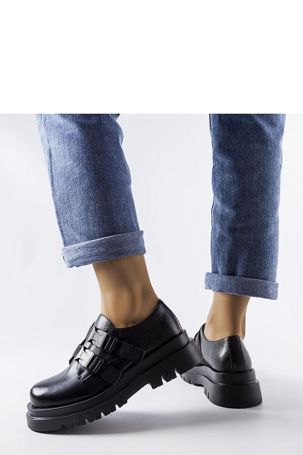 Czarne półbuty na platformie Prospero - Solea