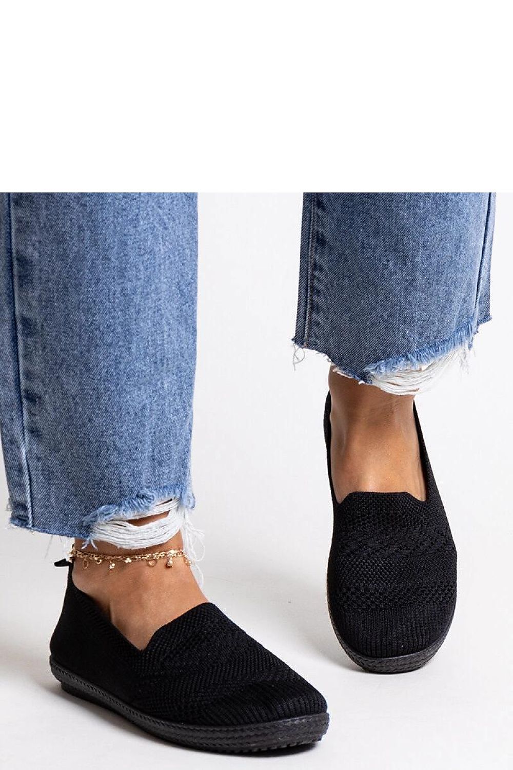 Czarne wsuwane materiałowe tenisówki Shadhi - Solea