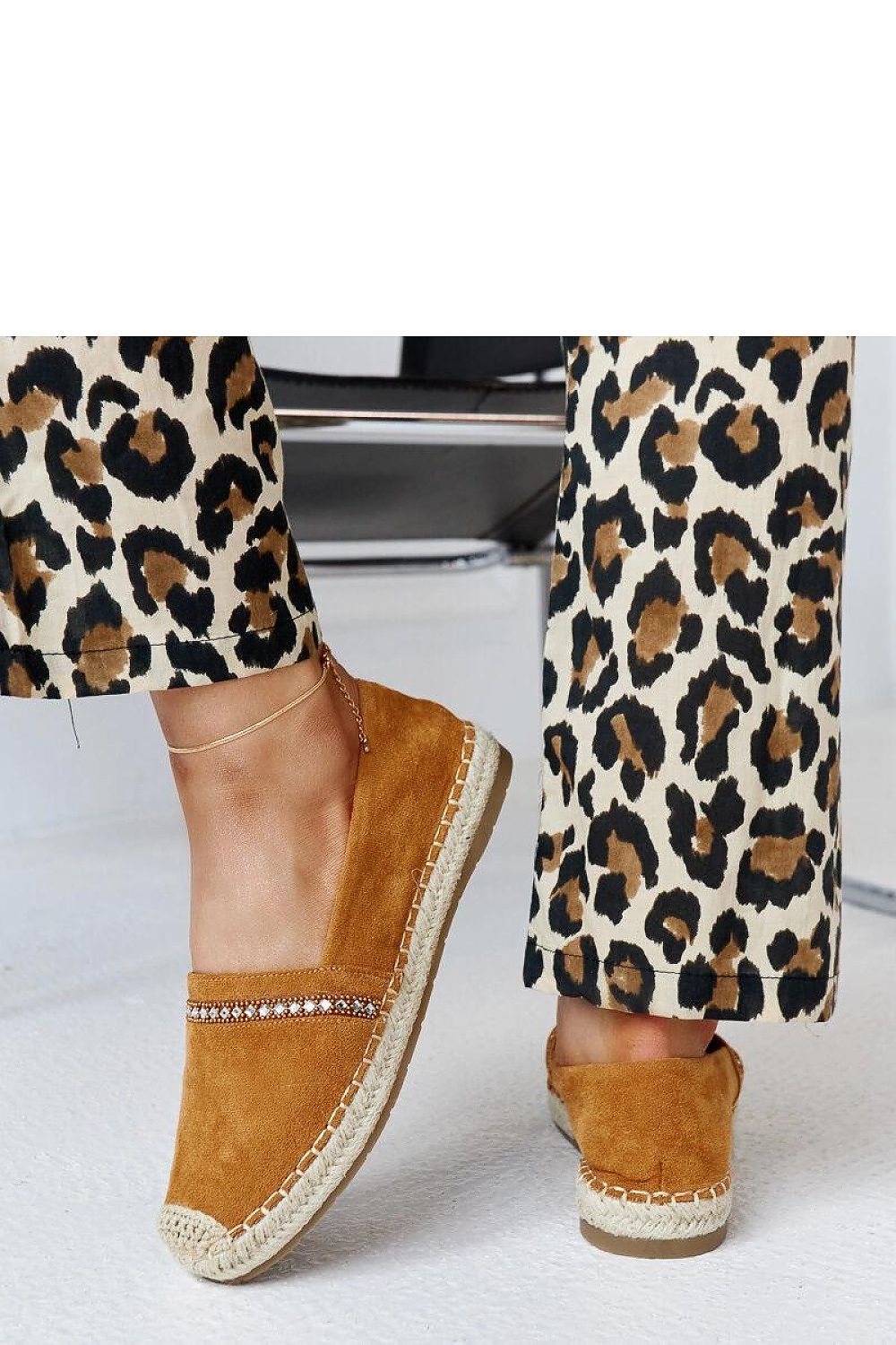 Brązowe espadryle z cyrkoniami Abia - Solea