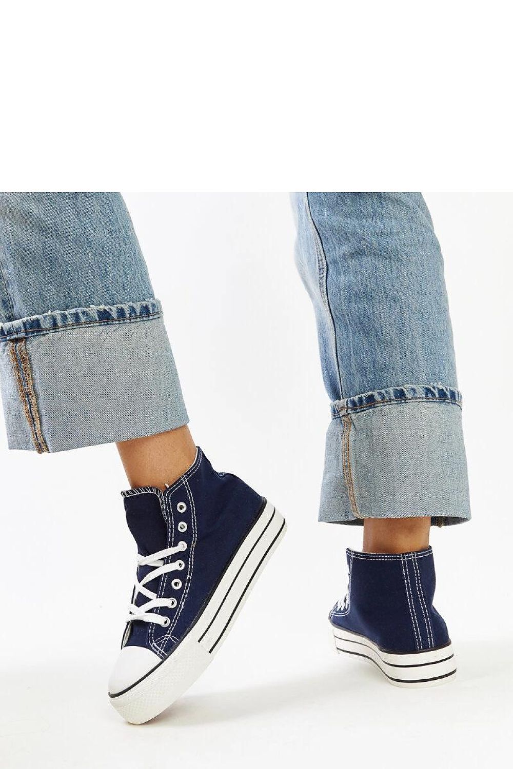 Granatowe wysokie trampki na grubej podeszwie Bagy - Solea