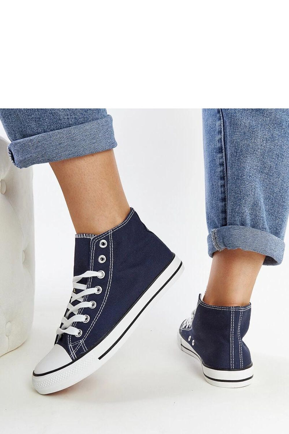 Granatowe wysokie trampki Eliska - Solea