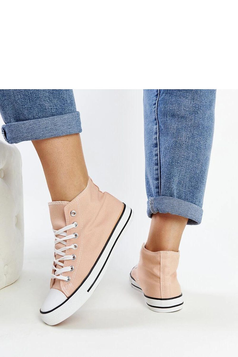 Jasnoróżowe wysokie trampki Eliska - Solea