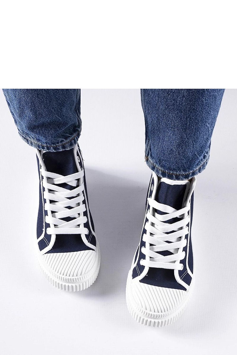 Granatowe wysokie trampki Pozzuolo - Solea