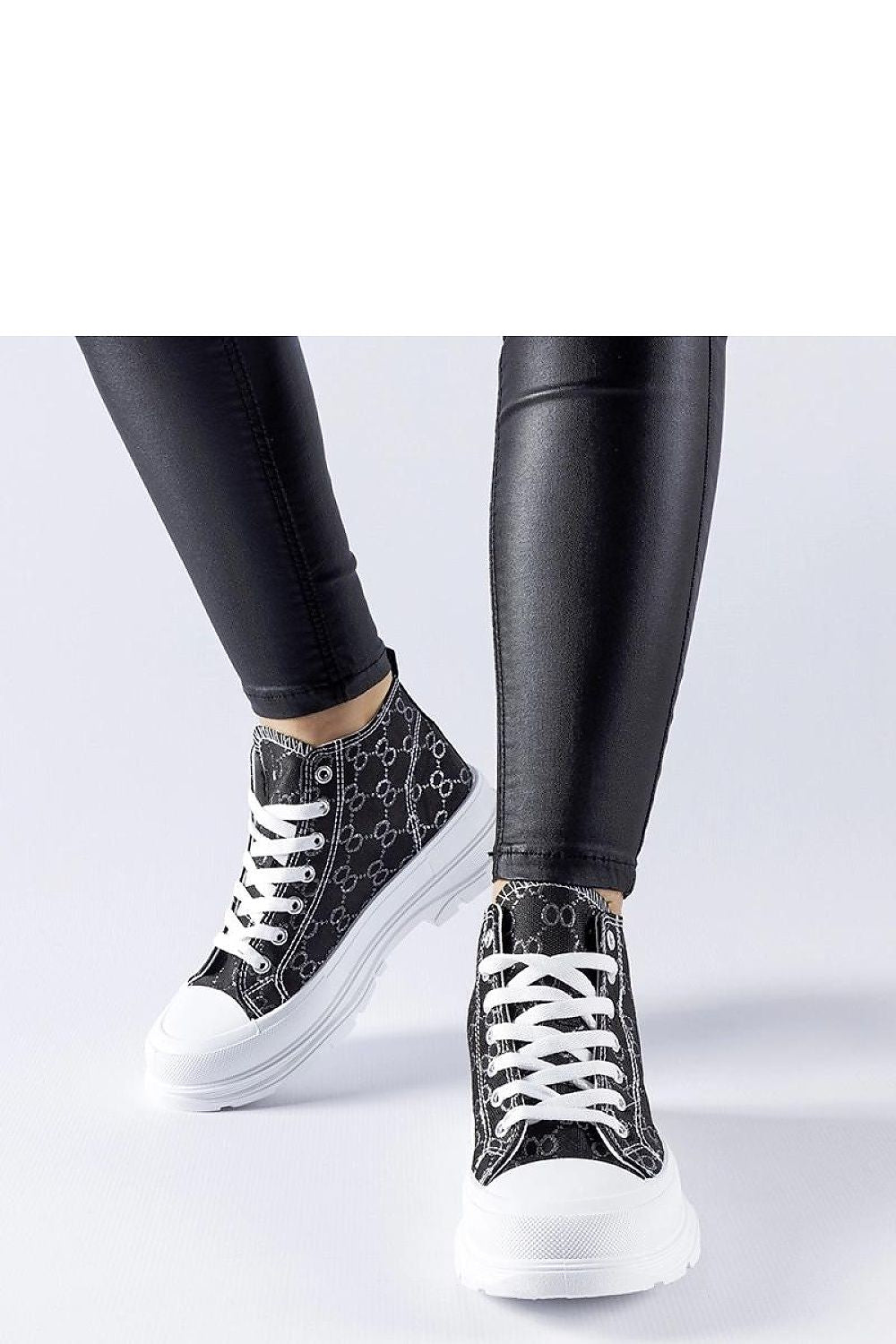 Czarne trampki zdobione monogramem Terenzio - Solea