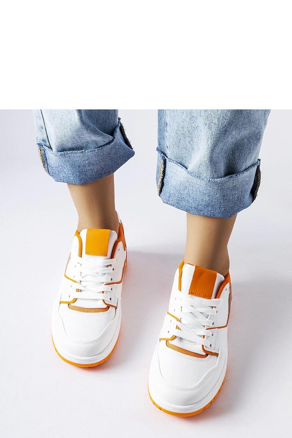 Biało-pomarańczowe sneakersy Barrette - Solea