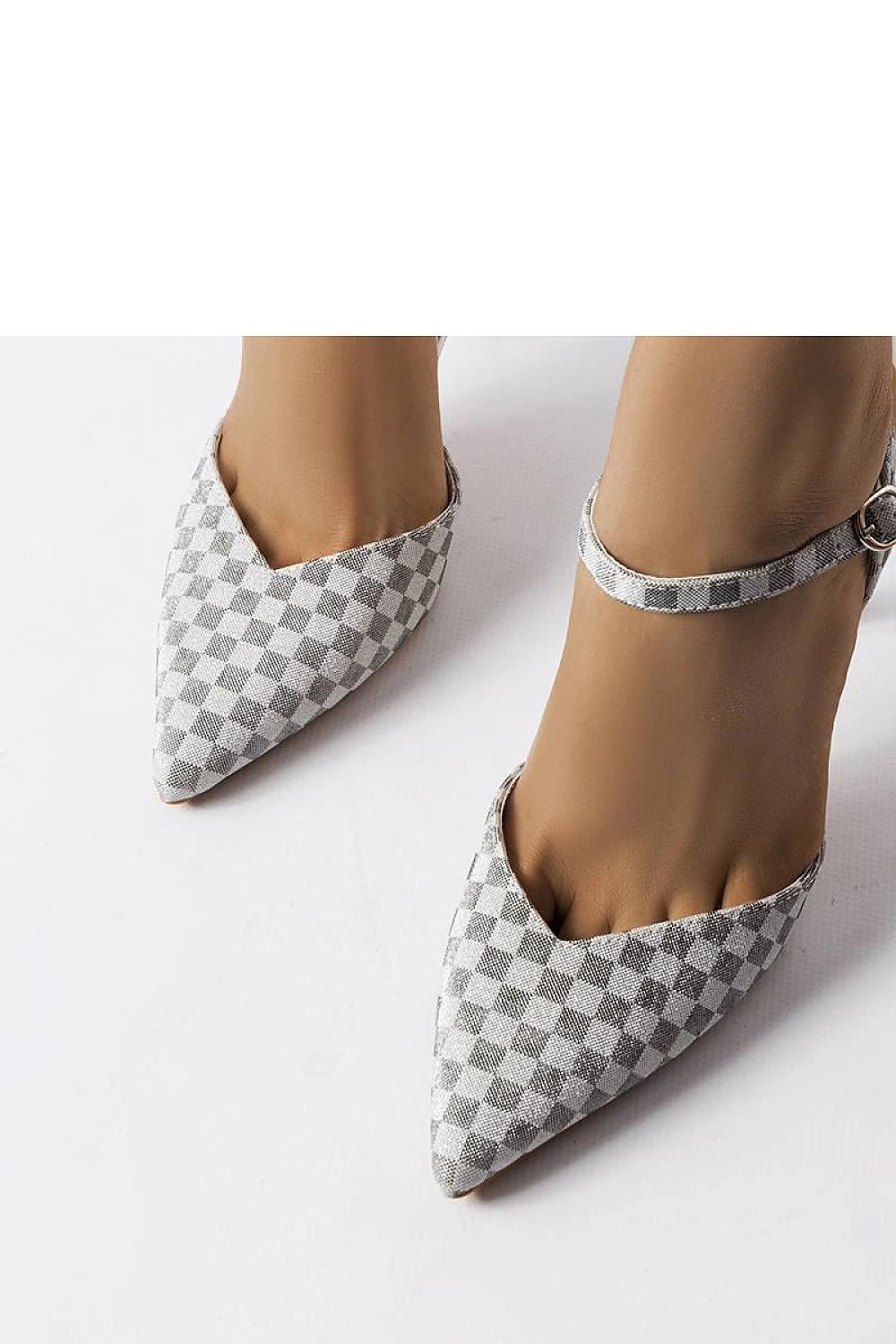 Szare szpilki błyszczące w szachownice Gallia - Solea