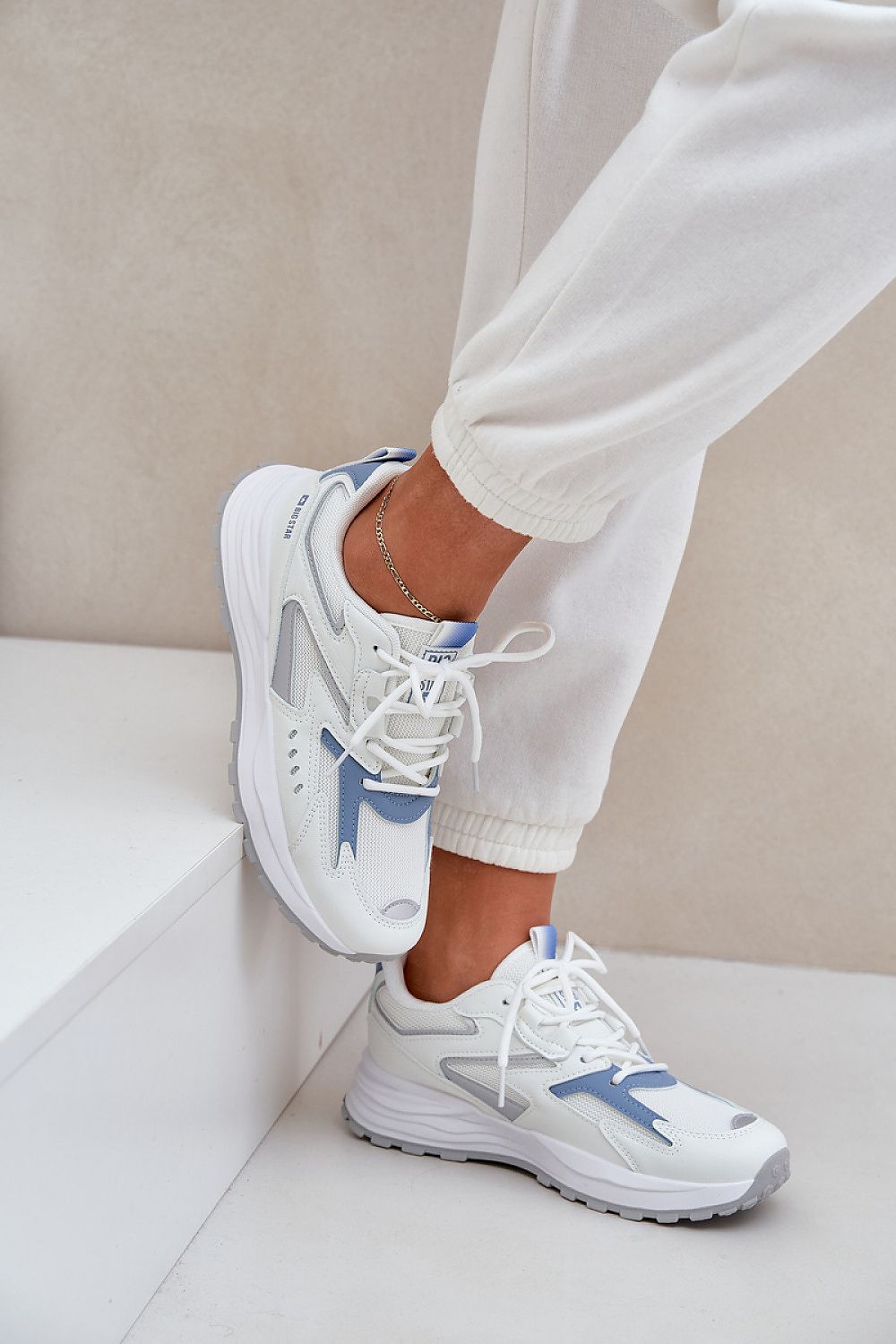 Buty Sportowe Model Big Star NN274A094 HI-POLY SYSTEM White/Blue - Step in style