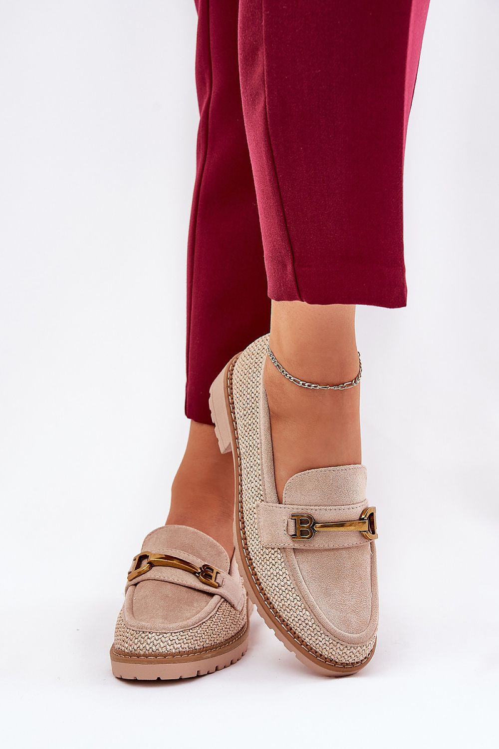 Mokasyny Model Seffolia J1801 Beige - Step in style