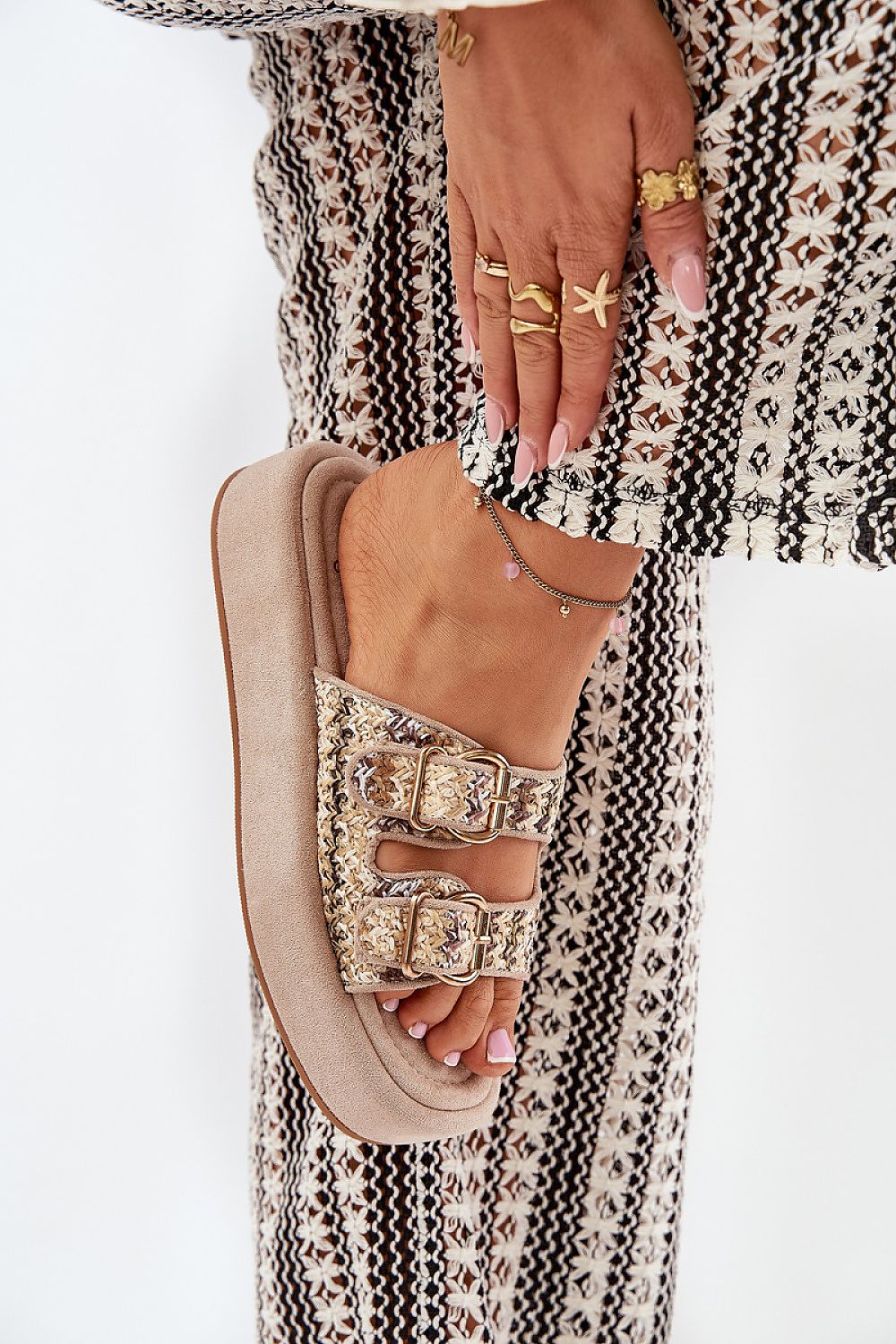 Sandał Klapki Model Limme JR09 Khaki - Step in style