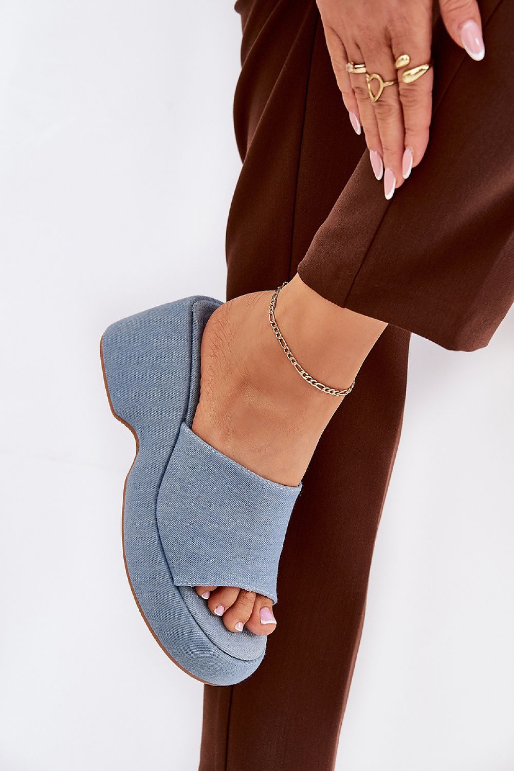 Sandał Klapki Model Afisal 1763 Jeans - Step in style