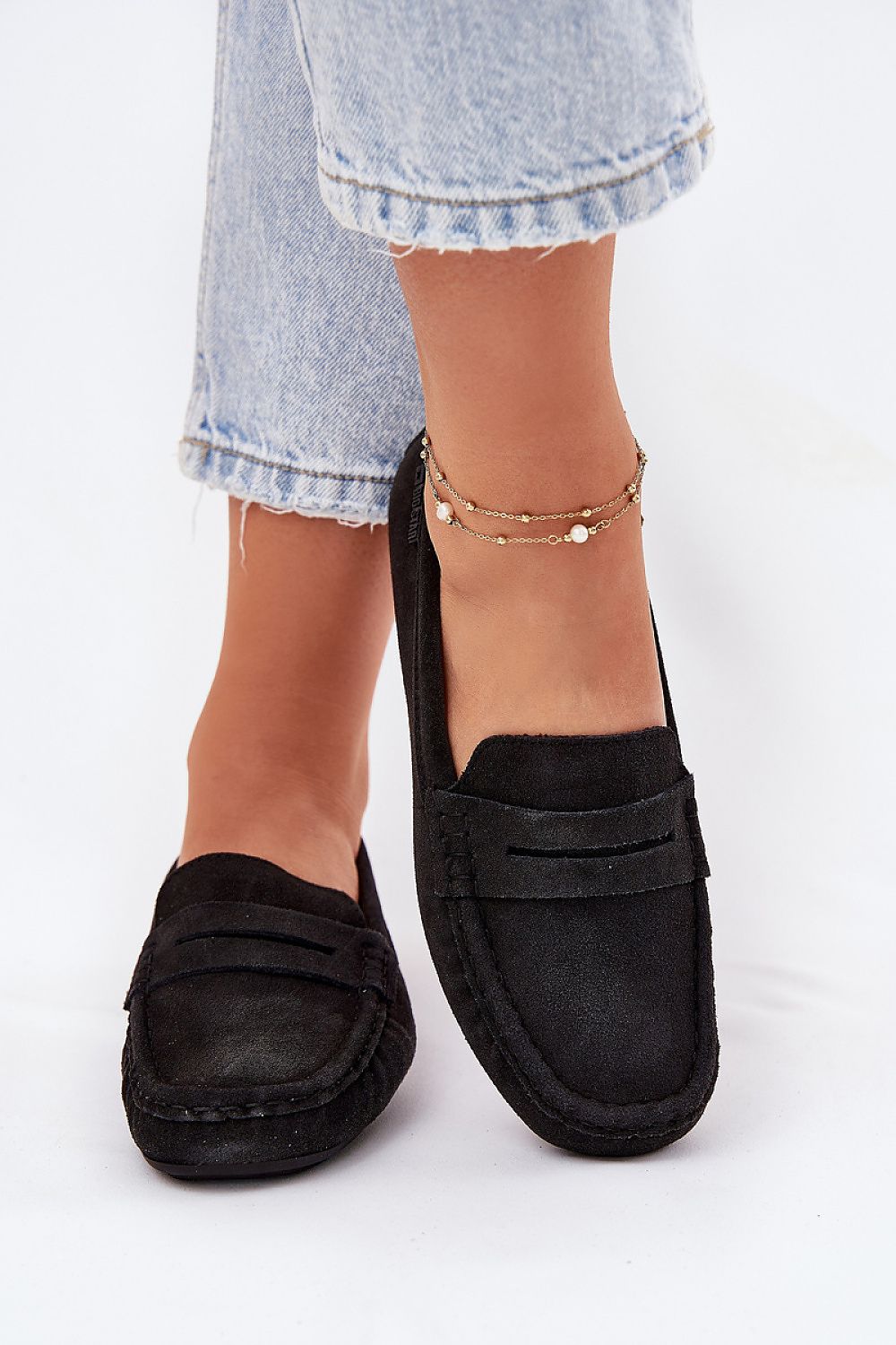 Zamszowe Mokasyny Damskie Big Star RR274948 Czarne - Step in style