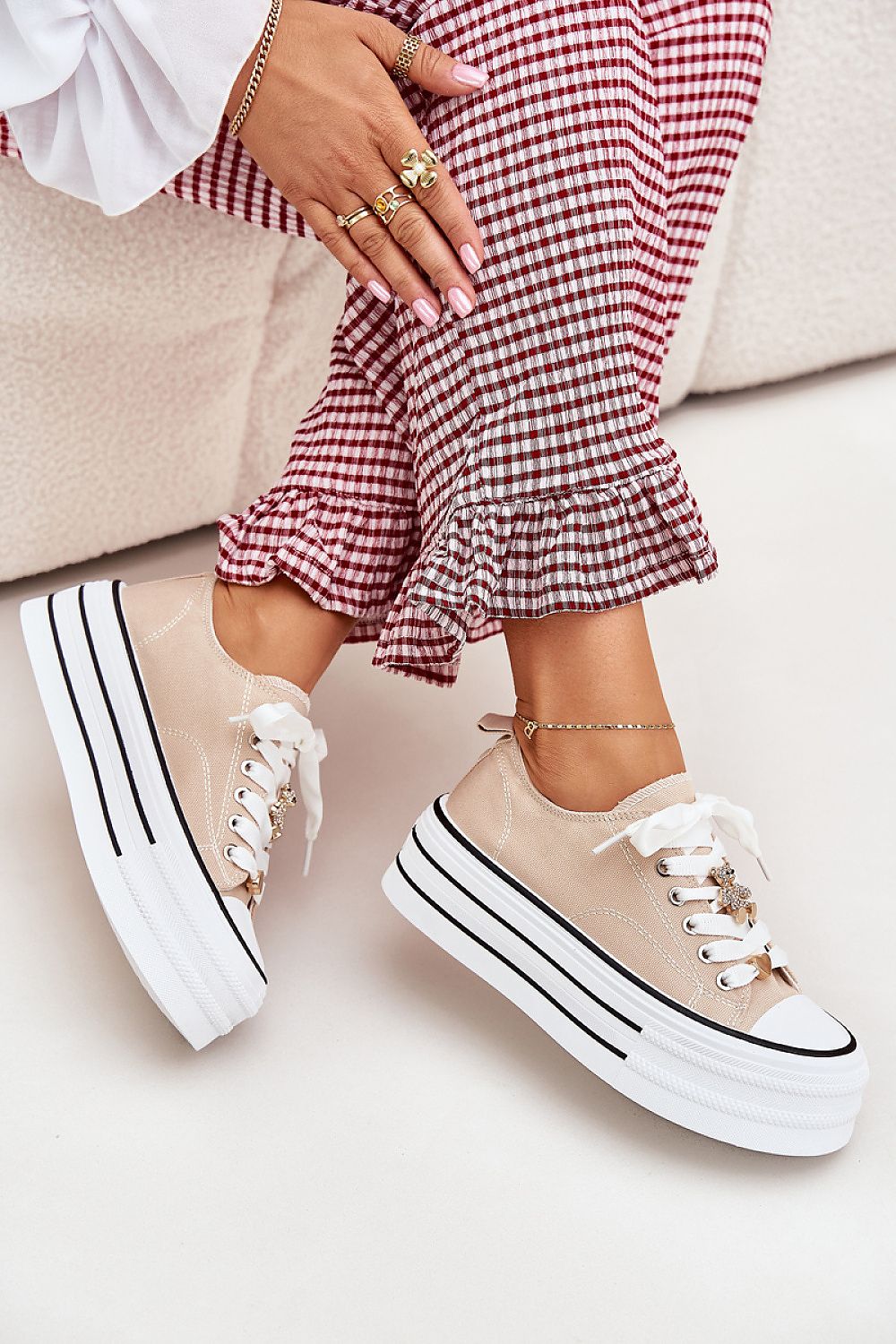 Trampki Model Fiorina 890-4C Beige - Step in style