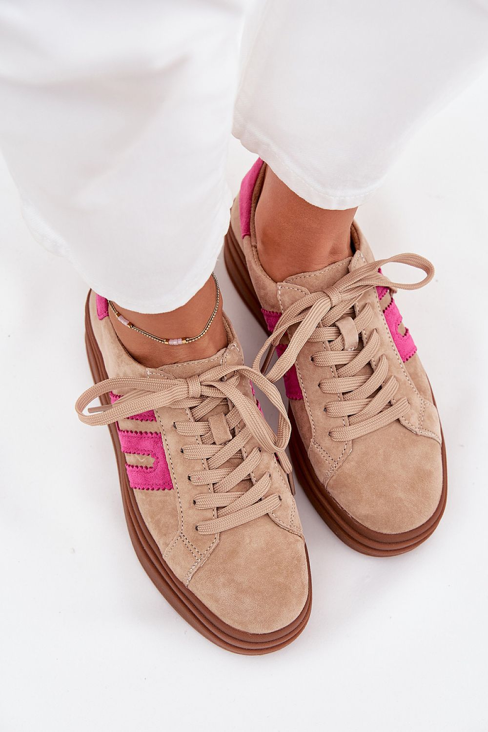 Buty Sportowe Model Eldira GD-LX1075F Beige/Pink - Step in style