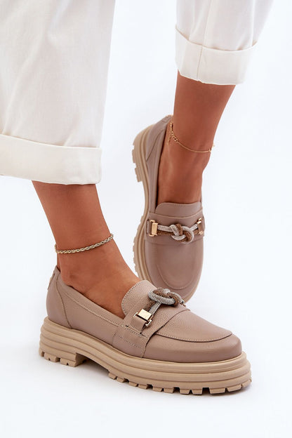   Mokasyny Model Laura Messi 2780/252 Dark Beige - Step in style 