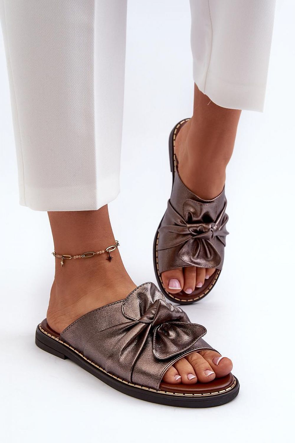  Sandał Klapki Model Nelvira RMR2266-8 Miedź - Step in style 