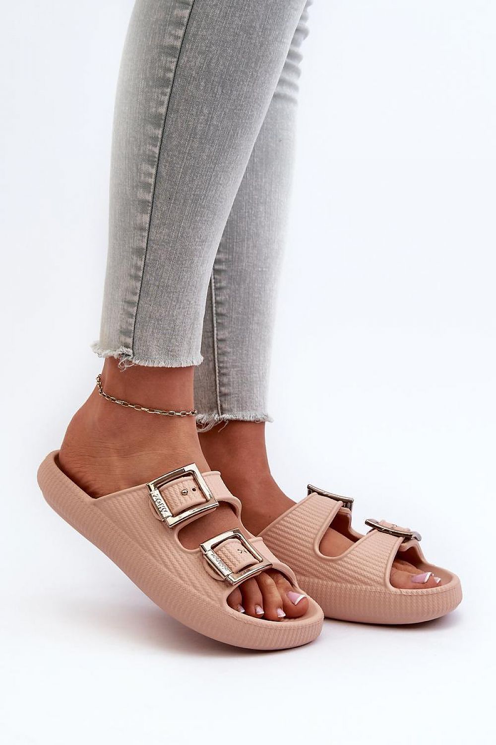  Sandał Klapki Model Zaxy LL285087 Beige - Step in style 