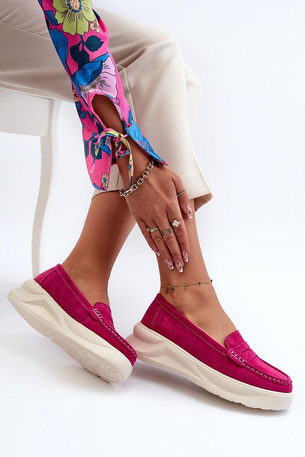   Mokasyny Model Filidia 24PB18-6889 Fuksja - Step in style 