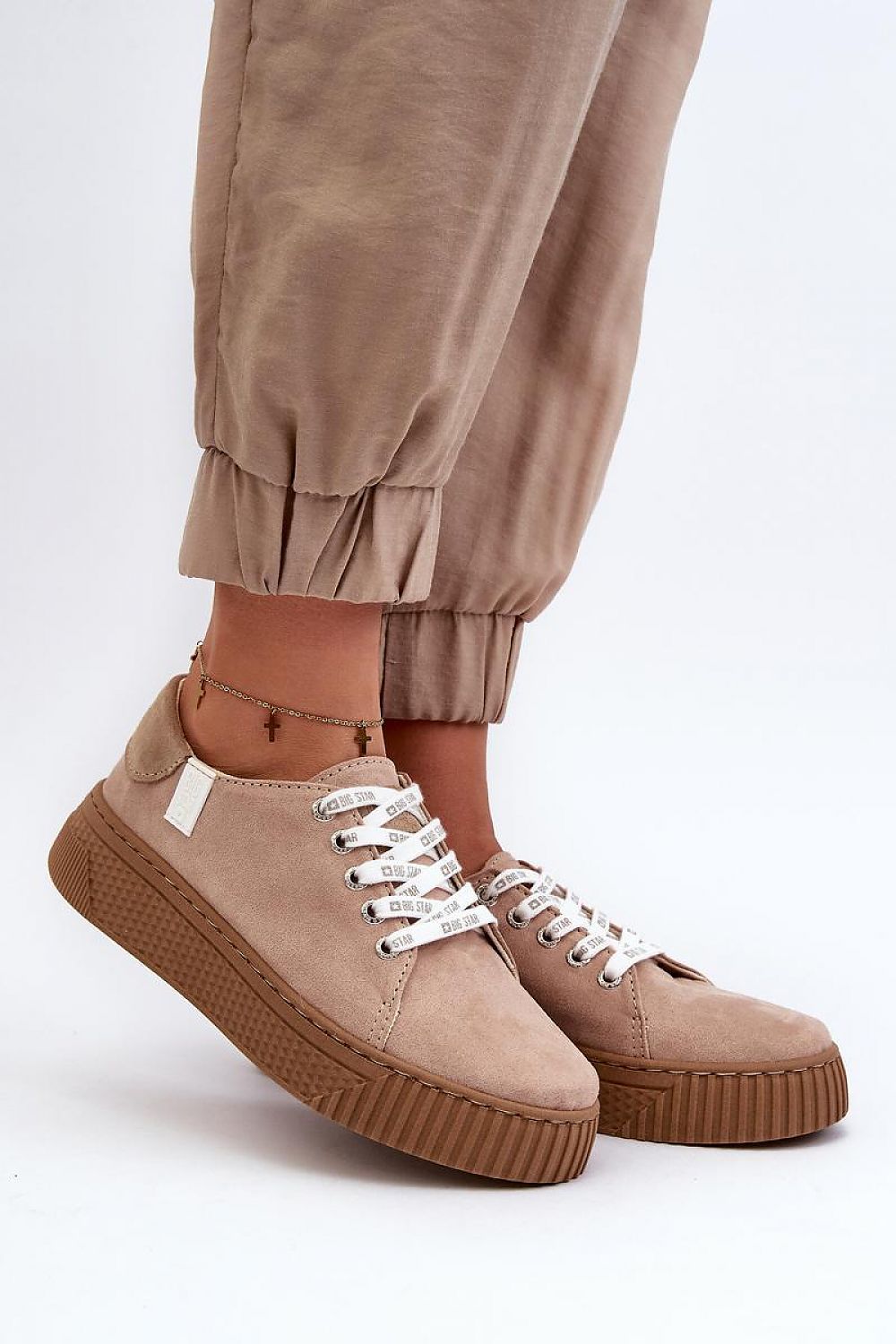   Trampki Model Memory Foam System Big Star NN276002 Dark Beige - Step in style 