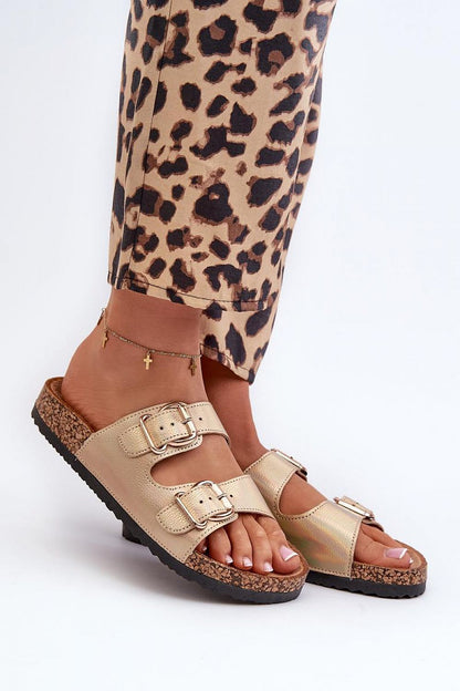  Sandał Klapki Model Fronila 24DZ21-7220 Gold - Step in style 