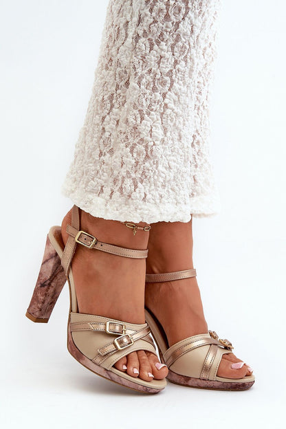  Sandały Model Maciejka 06564-22 Beige/Gold - Step in style 