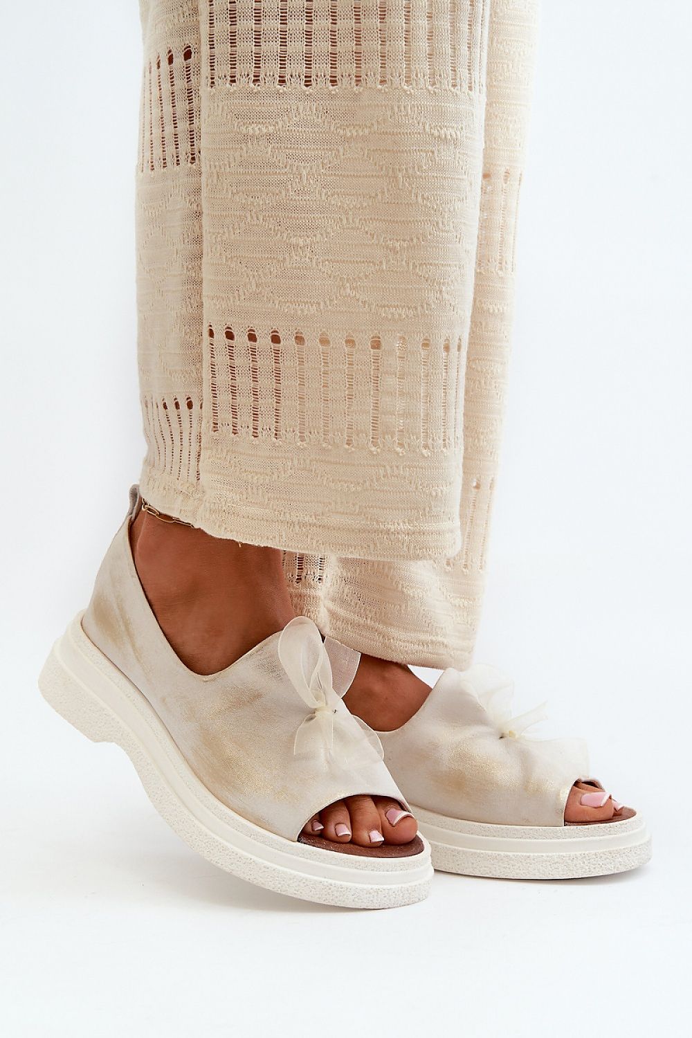  Sandały Model Zazoo 2939 Gold Przecierany - Step in style 