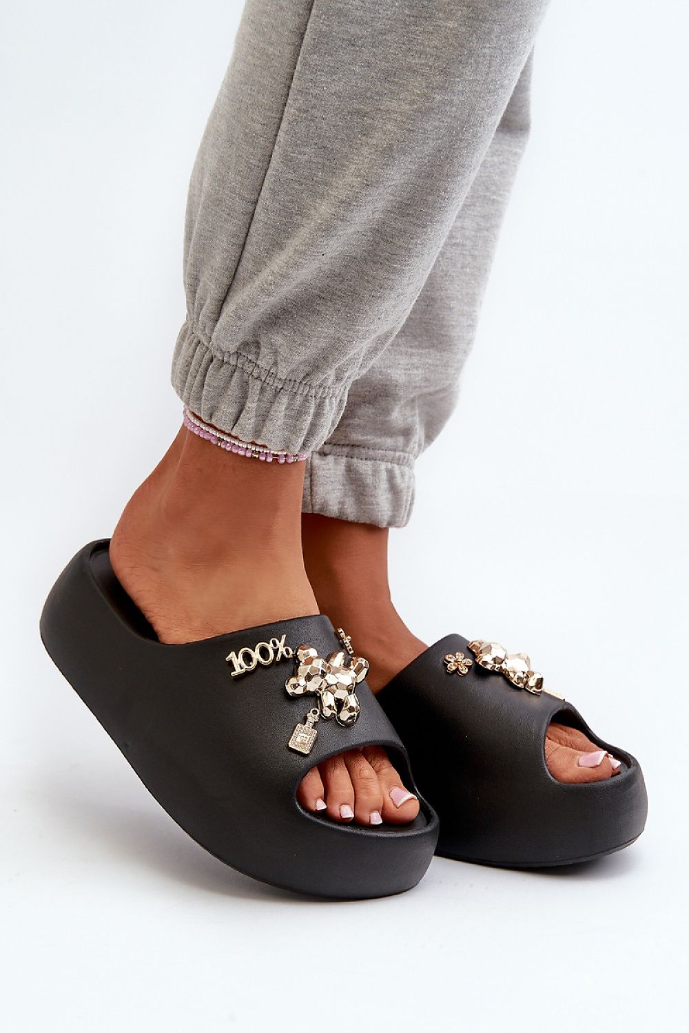  Sandał Klapki Model Orchia BG177 Black - Step in style 