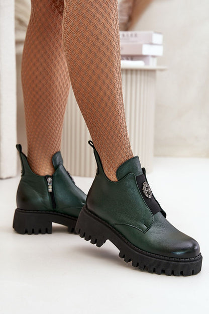  Botki Model Zazoo 60451 Dark Green - Step in style 
