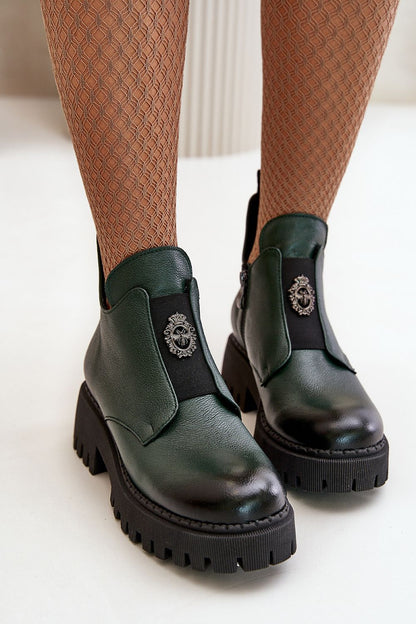  Botki Model Zazoo 60451 Dark Green - Step in style 