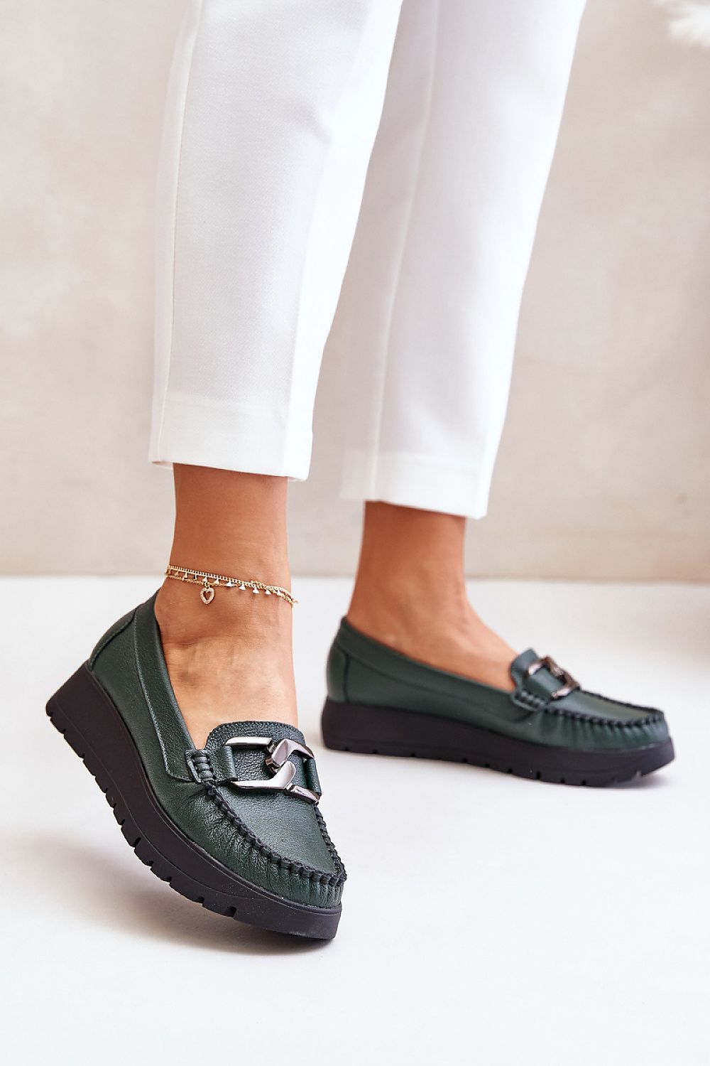   Mokasyny Model Zazoo 10141 Dark Green - Step in style 