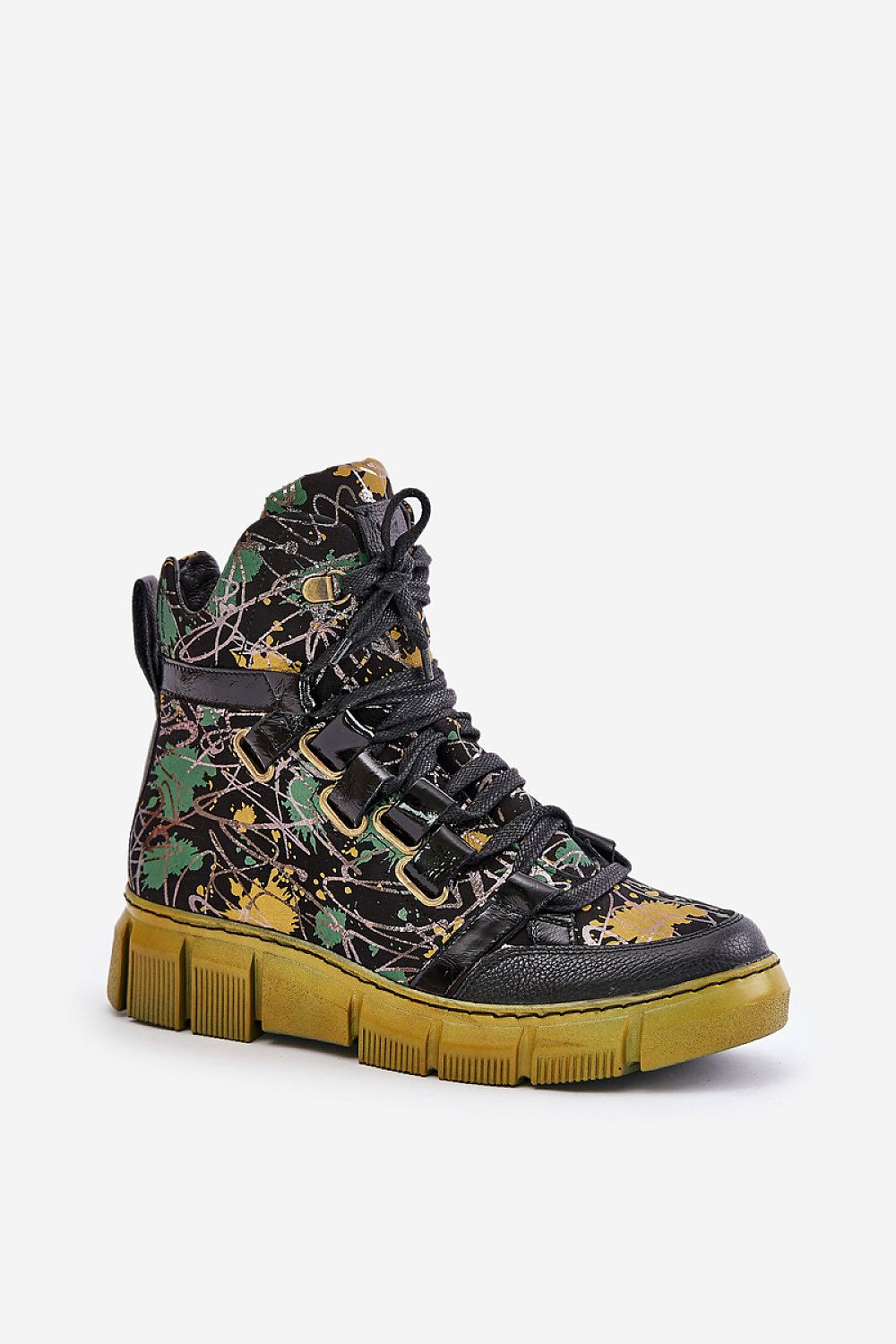   Botki Model Maciejka 06158-07 Yellow/Black - Step in style 