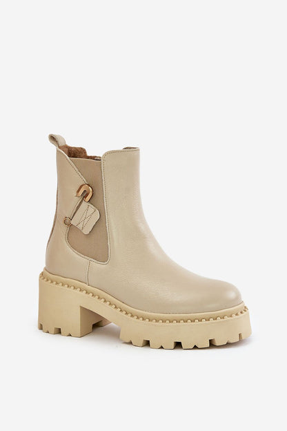   Botki Model Zazoo 60490 Light Beige - Step in style 