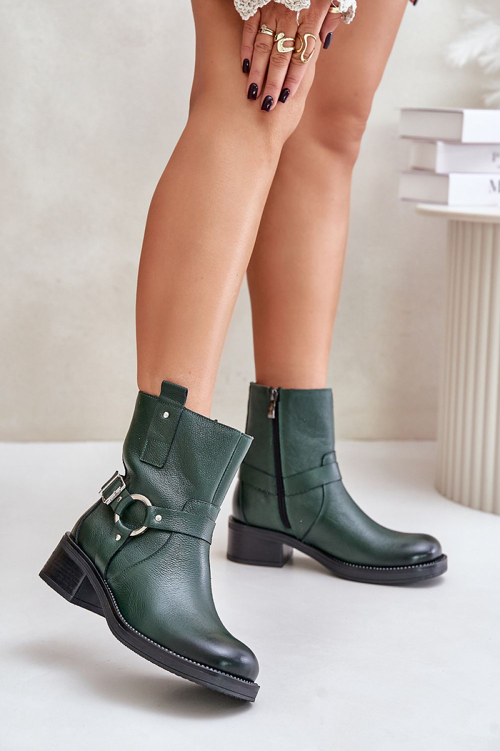   Botki Model Zazoo 60480 Dark Green - Step in style 