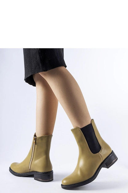   Oliwkowe ocieplane klasyczne botki Bagnoro - Solea 