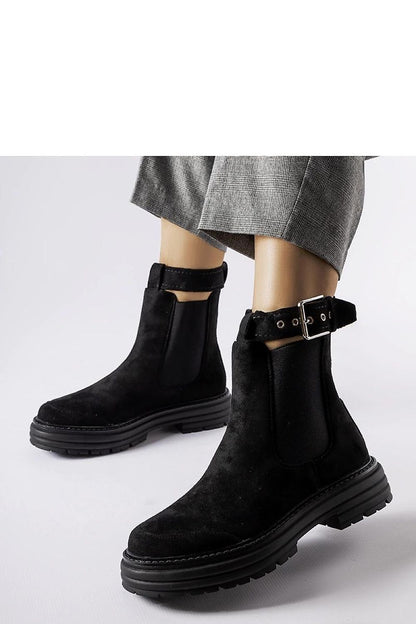   Czarne botki z ozdobnym zapięciem Abela - Solea 