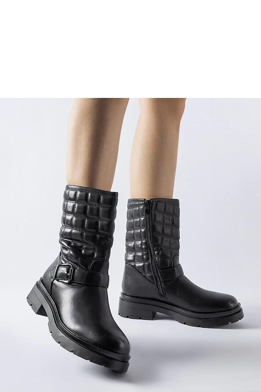   Czarne botki z pikowana cholewką Bluffs - Solea 