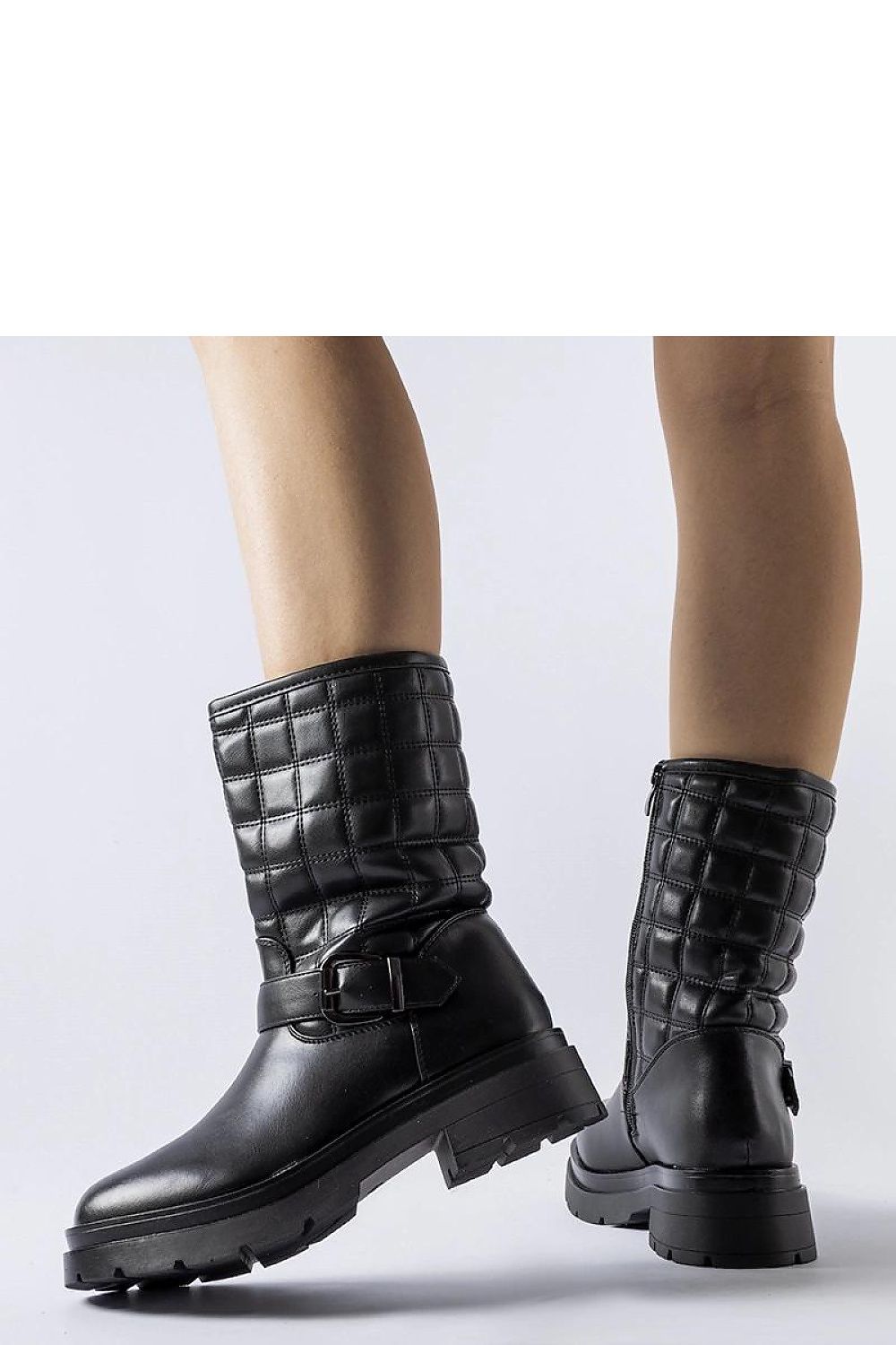   Czarne botki z pikowana cholewką Bluffs - Solea 