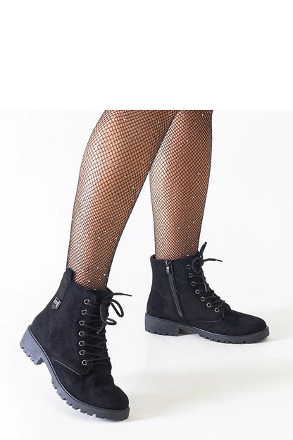   Czarne botki eko-zamszowe workery na platformie Madana - Solea 