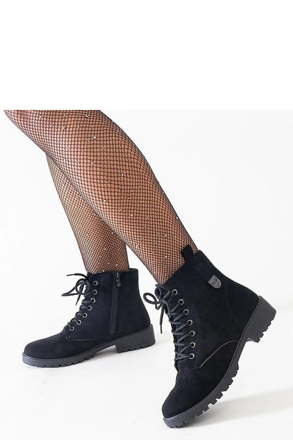   Czarne botki eko-zamszowe workery na platformie Madana - Solea 