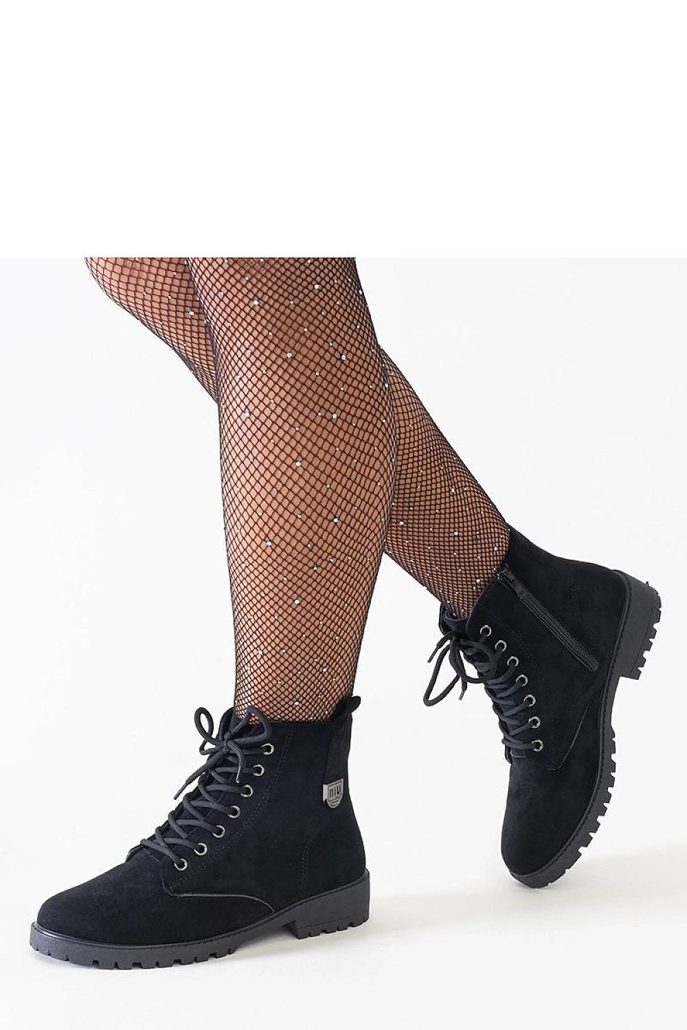   Czarne botki eko-zamszowe workery na platformie Madana - Solea 