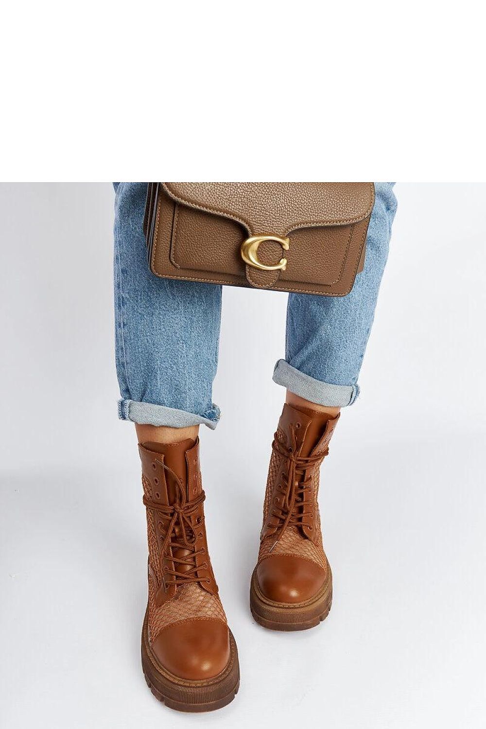   Brązowe prześwitujące trapery Waldeck - Solea 