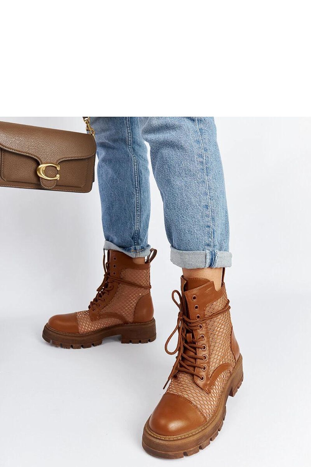   Brązowe prześwitujące trapery Waldeck - Solea 