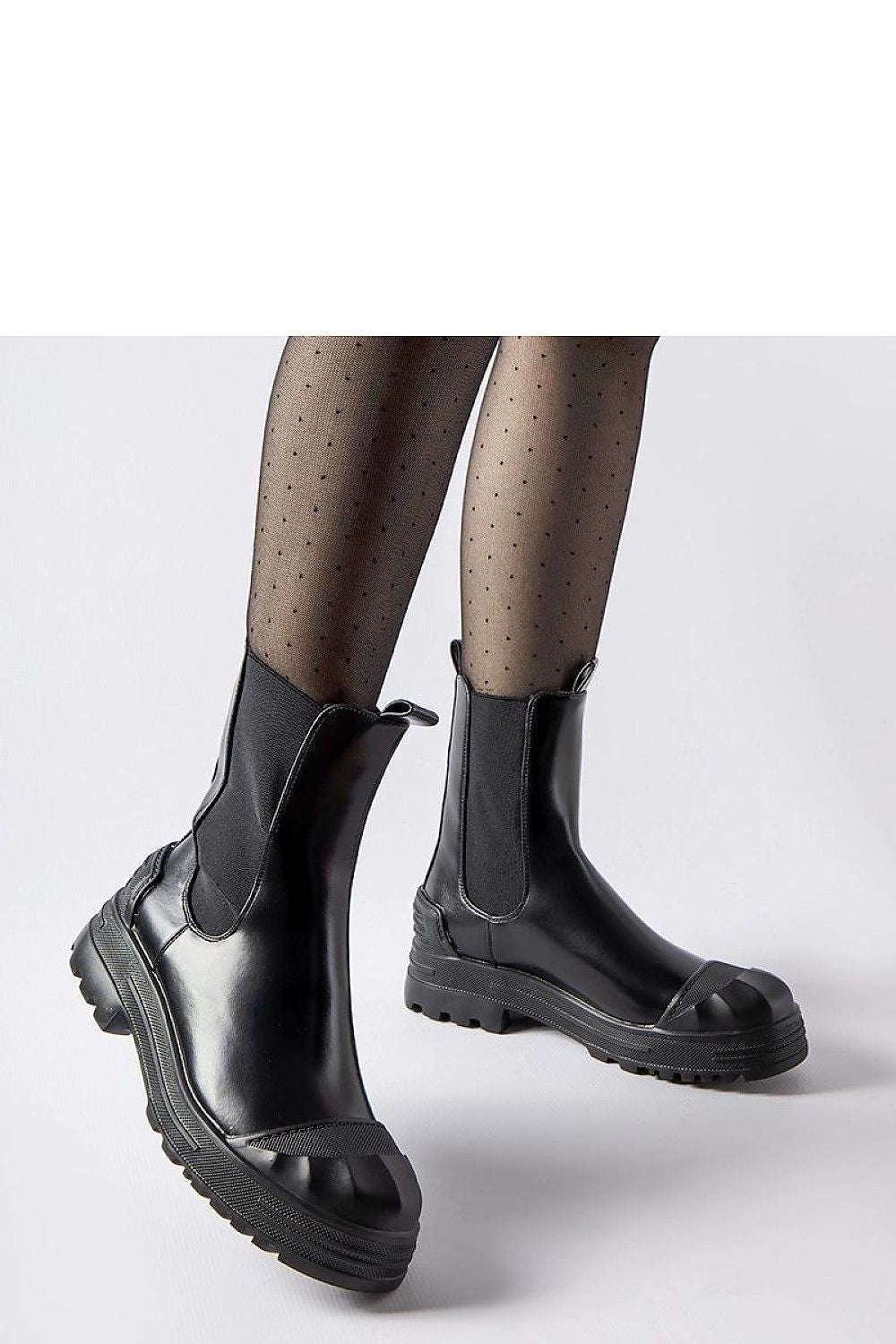   Czarne ocieplane masywne botki Albanese - Solea 