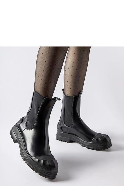   Czarne ocieplane masywne botki Albanese - Solea 