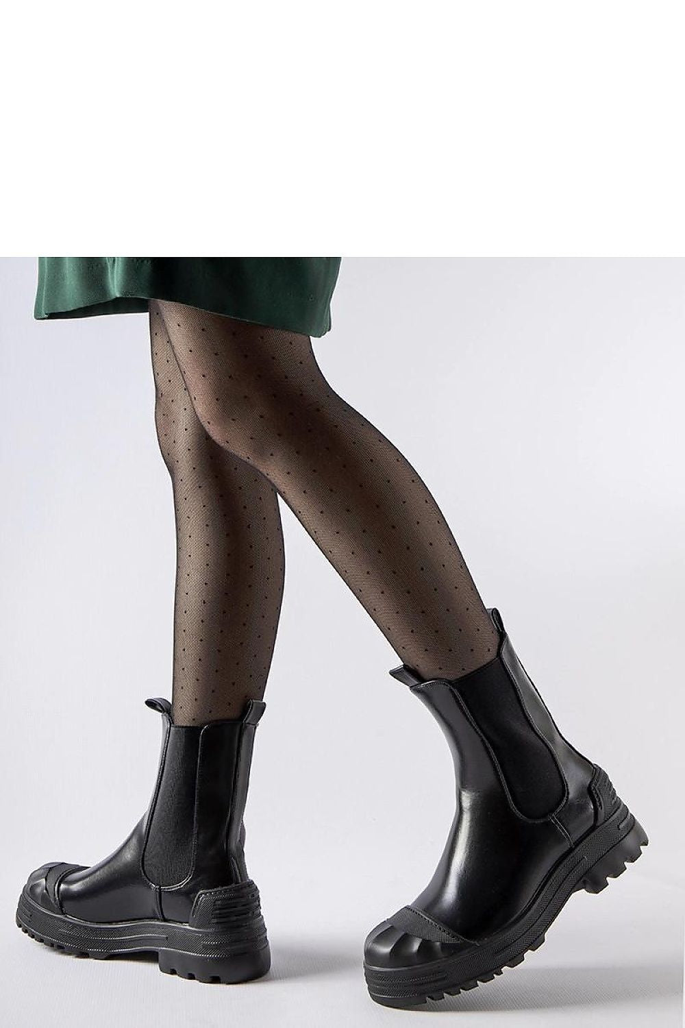   Czarne ocieplane masywne botki Albanese - Solea 