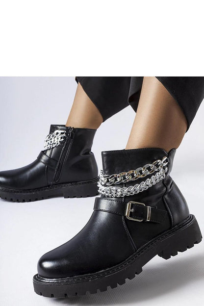   Czarne botki z ozdobnymi łańcuchami Mezzavia - Solea 