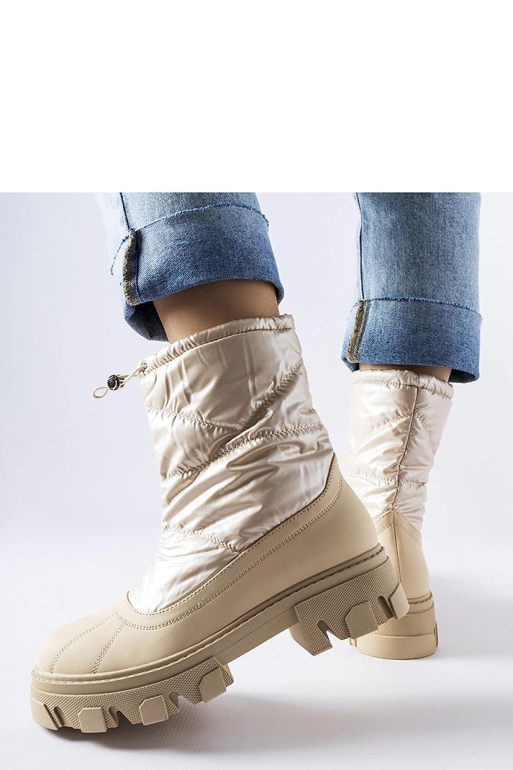   Beżowe śniegowce ze ściągaczem Cendrillon - Solea 