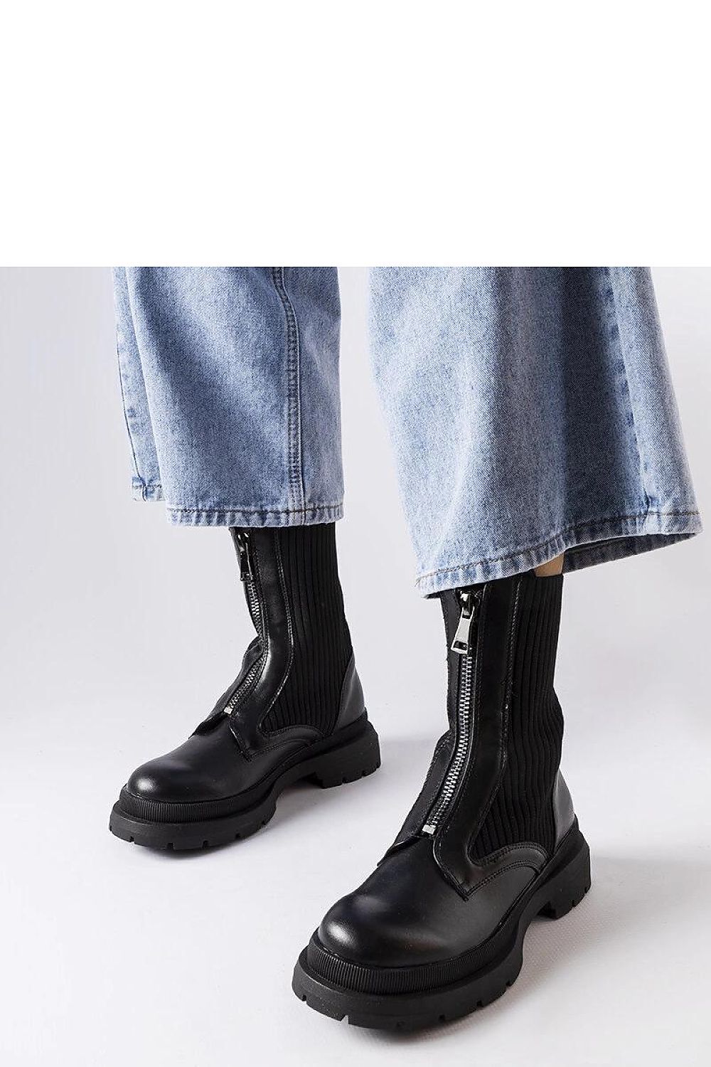   Czarne skarpetkowe botki Napolitani - Solea 